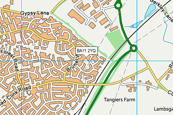 BA11 2YQ map - OS VectorMap District (Ordnance Survey)