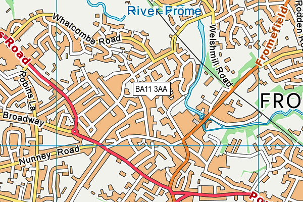 BA11 3AA map - OS VectorMap District (Ordnance Survey)