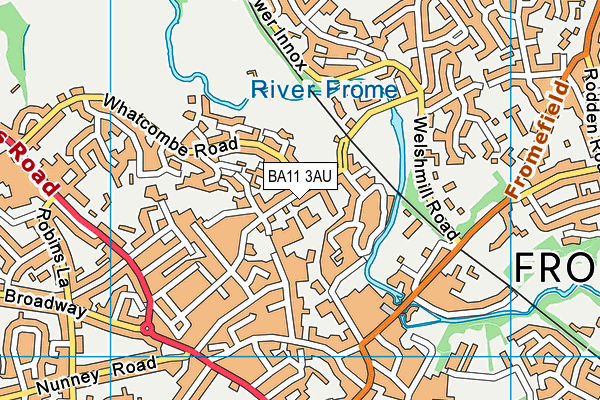 BA11 3AU map - OS VectorMap District (Ordnance Survey)