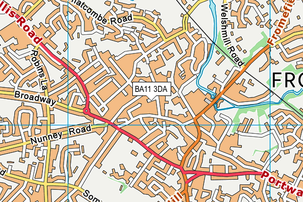 BA11 3DA map - OS VectorMap District (Ordnance Survey)