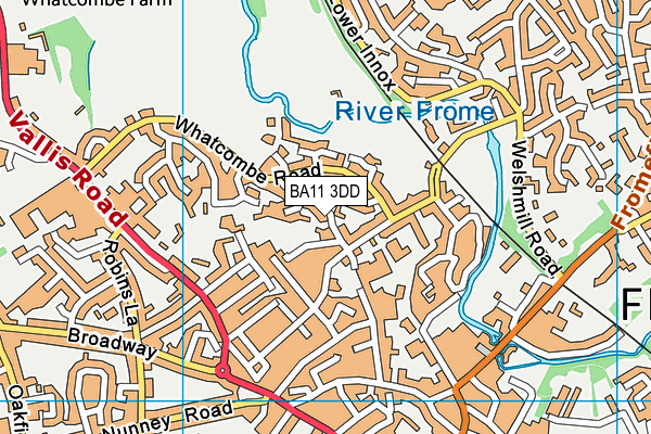 BA11 3DD map - OS VectorMap District (Ordnance Survey)