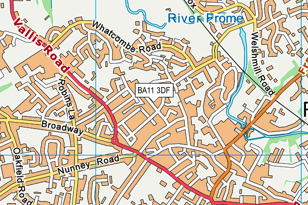 BA11 3DF map - OS VectorMap District (Ordnance Survey)