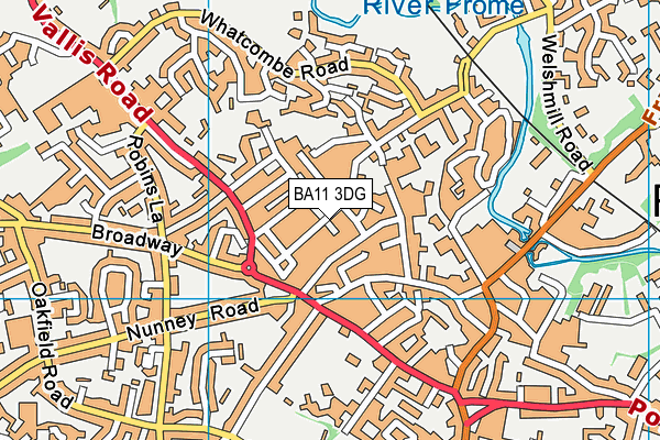 BA11 3DG map - OS VectorMap District (Ordnance Survey)