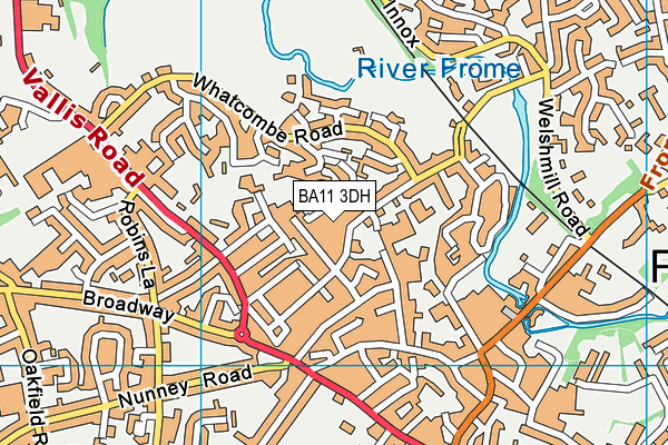 BA11 3DH map - OS VectorMap District (Ordnance Survey)