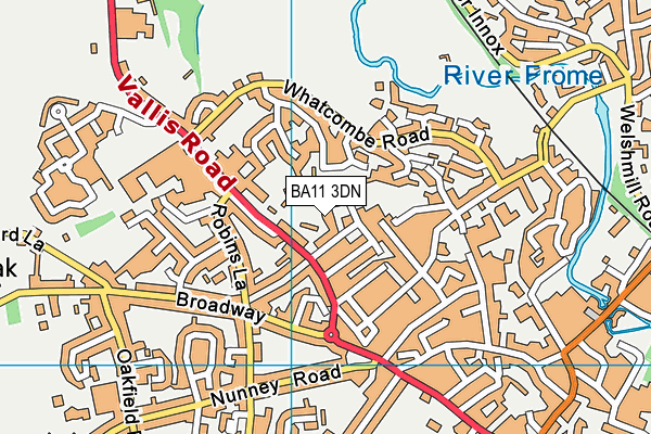 BA11 3DN map - OS VectorMap District (Ordnance Survey)