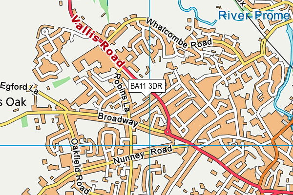 BA11 3DR map - OS VectorMap District (Ordnance Survey)