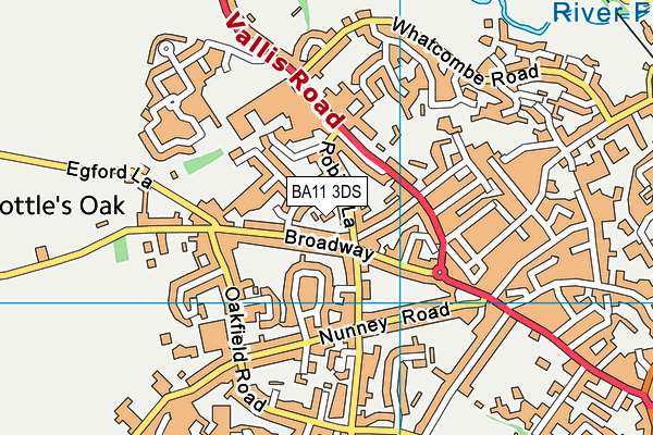 BA11 3DS map - OS VectorMap District (Ordnance Survey)