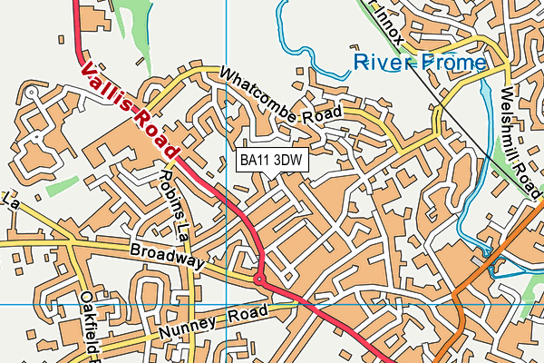 BA11 3DW map - OS VectorMap District (Ordnance Survey)