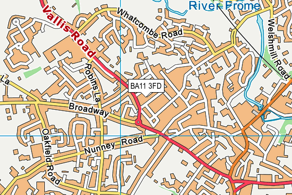 BA11 3FD map - OS VectorMap District (Ordnance Survey)