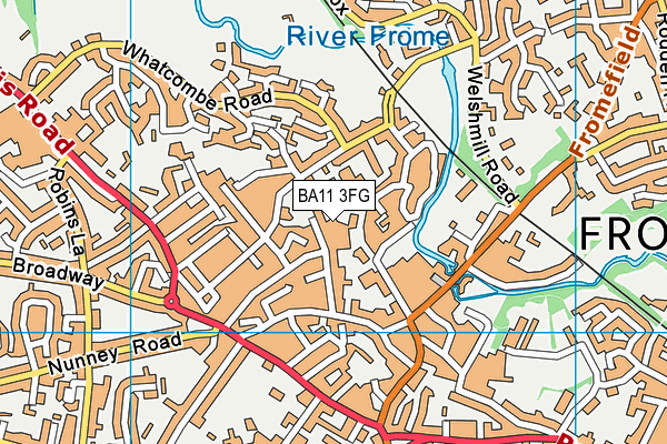 BA11 3FG map - OS VectorMap District (Ordnance Survey)