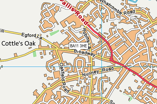BA11 3HE map - OS VectorMap District (Ordnance Survey)