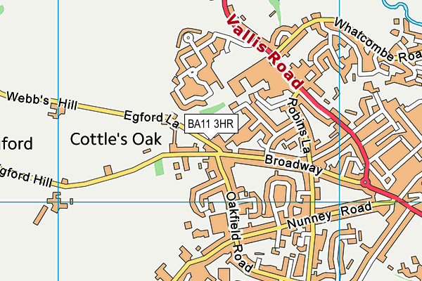 BA11 3HR map - OS VectorMap District (Ordnance Survey)