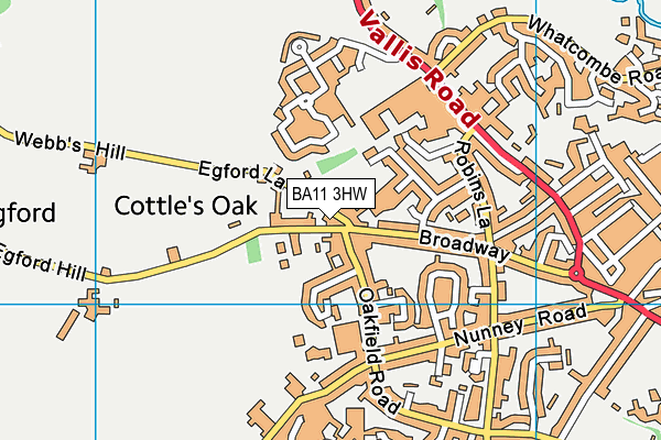 BA11 3HW map - OS VectorMap District (Ordnance Survey)