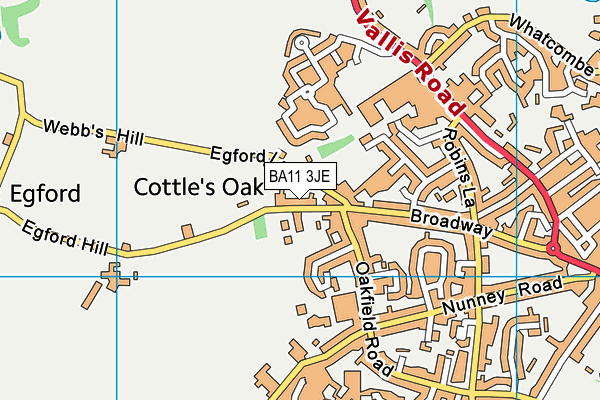 BA11 3JE map - OS VectorMap District (Ordnance Survey)