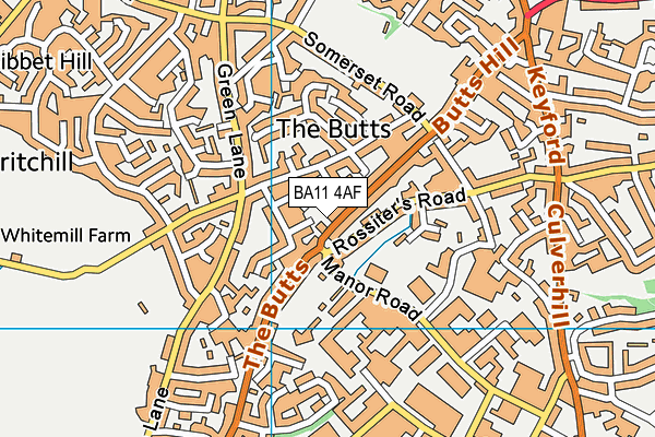 BA11 4AF map - OS VectorMap District (Ordnance Survey)