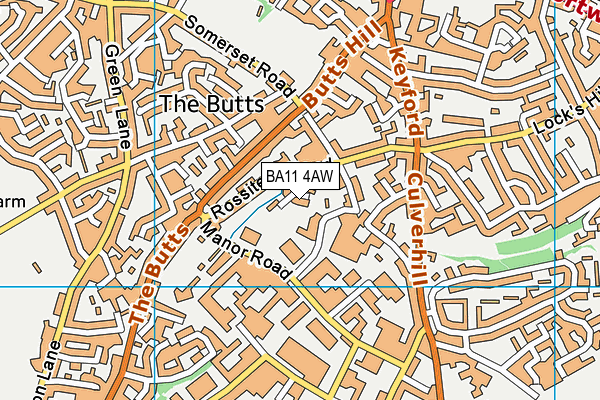 BA11 4AW map - OS VectorMap District (Ordnance Survey)