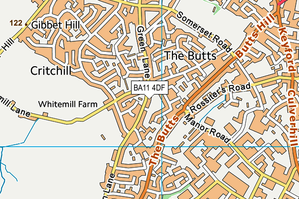 BA11 4DF map - OS VectorMap District (Ordnance Survey)