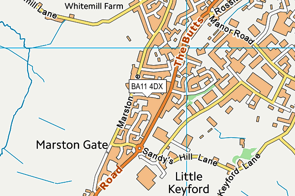 BA11 4DX map - OS VectorMap District (Ordnance Survey)