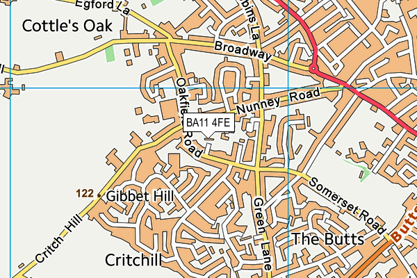 BA11 4FE map - OS VectorMap District (Ordnance Survey)