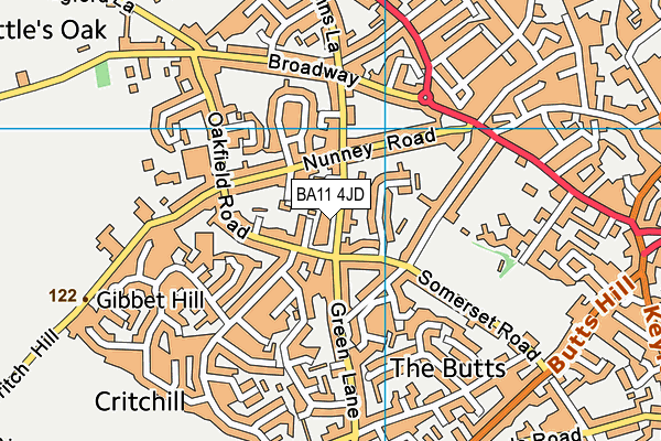 BA11 4JD map - OS VectorMap District (Ordnance Survey)