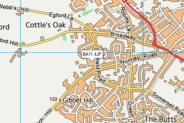 BA11 4JF map - OS VectorMap District (Ordnance Survey)