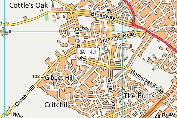 BA11 4JH map - OS VectorMap District (Ordnance Survey)