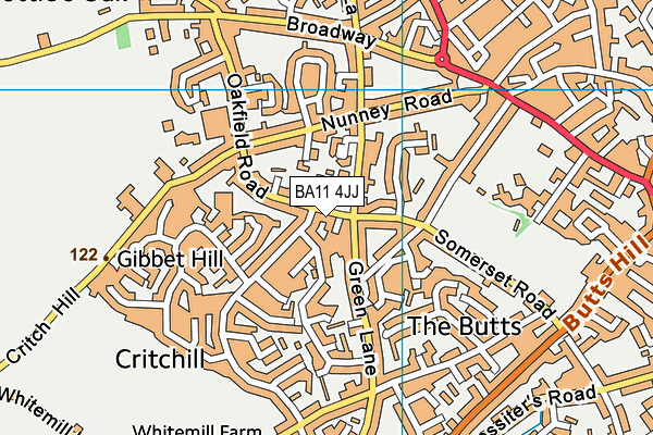 BA11 4JJ map - OS VectorMap District (Ordnance Survey)