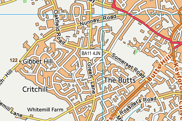 BA11 4JN map - OS VectorMap District (Ordnance Survey)