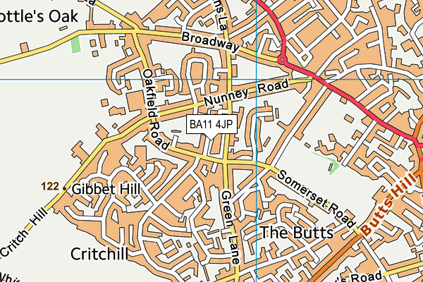 BA11 4JP map - OS VectorMap District (Ordnance Survey)