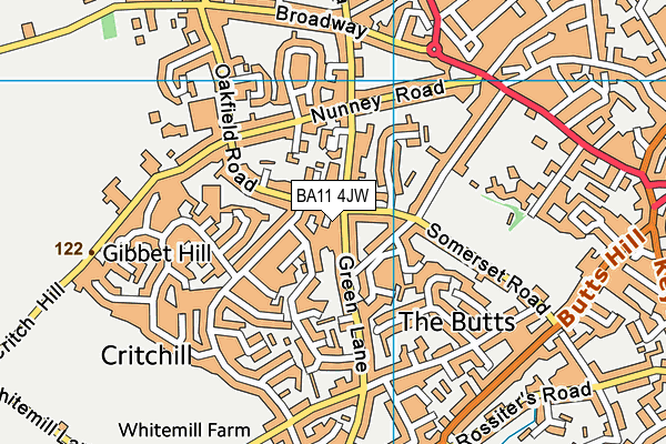 BA11 4JW map - OS VectorMap District (Ordnance Survey)