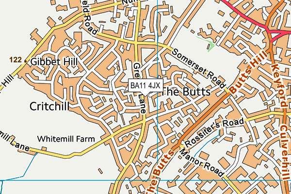 BA11 4JX map - OS VectorMap District (Ordnance Survey)