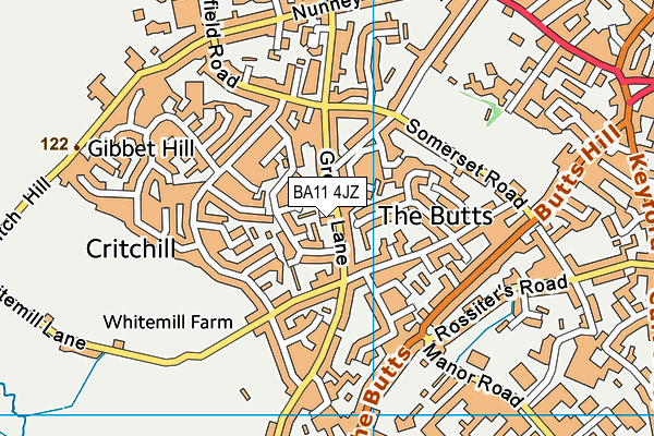 BA11 4JZ map - OS VectorMap District (Ordnance Survey)