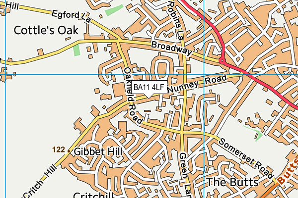 BA11 4LF map - OS VectorMap District (Ordnance Survey)