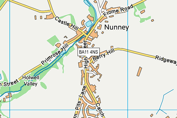 Nunney Village Hall map (BA11 4NS) - OS VectorMap District (Ordnance Survey)