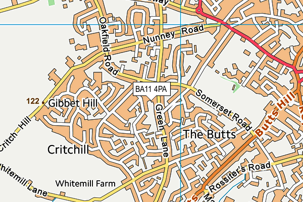 BA11 4PA map - OS VectorMap District (Ordnance Survey)