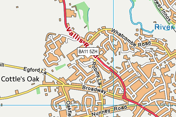 BA11 5ZH map - OS VectorMap District (Ordnance Survey)