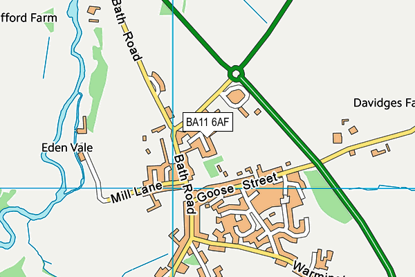 BA11 6AF map - OS VectorMap District (Ordnance Survey)