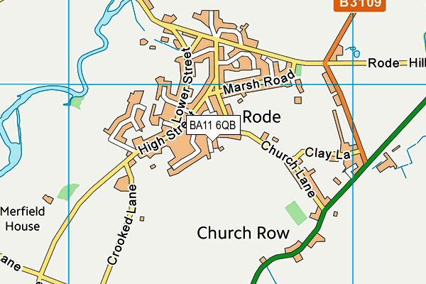 Rode Playing Field map (BA11 6QB) - OS VectorMap District (Ordnance Survey)