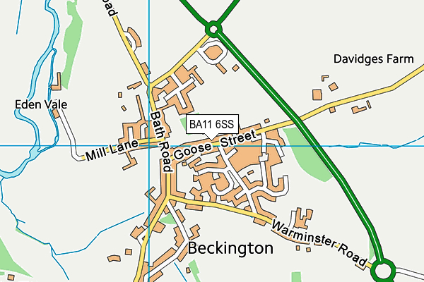BA11 6SS map - OS VectorMap District (Ordnance Survey)