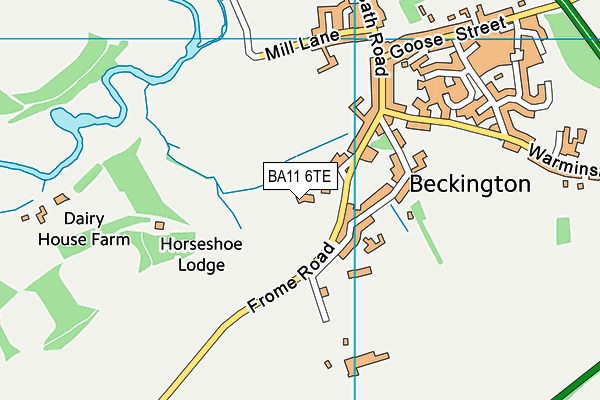 BA11 6TE map - OS VectorMap District (Ordnance Survey)