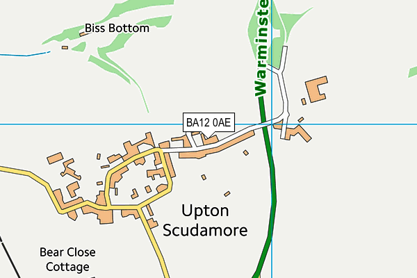 BA12 0AE map - OS VectorMap District (Ordnance Survey)