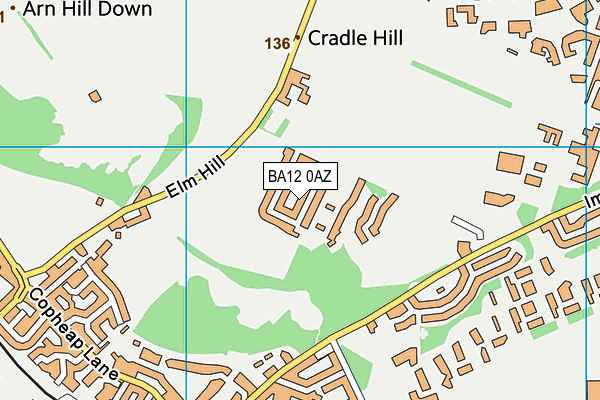 BA12 0AZ map - OS VectorMap District (Ordnance Survey)