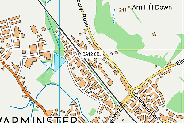 BA12 0BJ map - OS VectorMap District (Ordnance Survey)