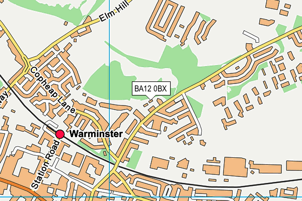 BA12 0BX map - OS VectorMap District (Ordnance Survey)