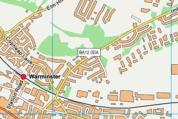 BA12 0DA map - OS VectorMap District (Ordnance Survey)
