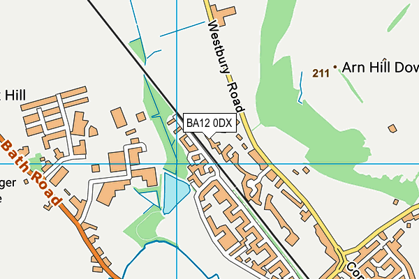 BA12 0DX map - OS VectorMap District (Ordnance Survey)