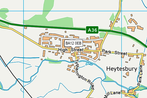 BA12 0EB map - OS VectorMap District (Ordnance Survey)