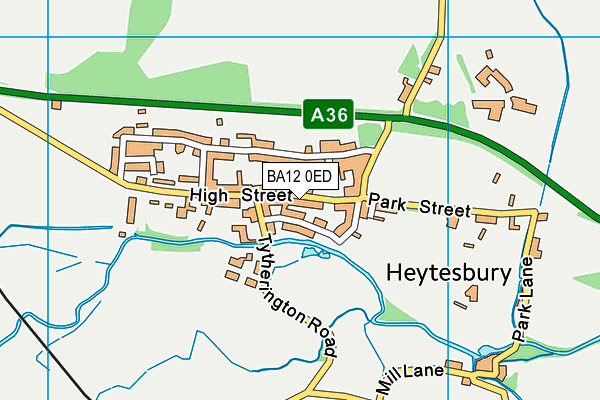 BA12 0ED map - OS VectorMap District (Ordnance Survey)