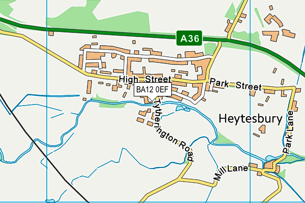 BA12 0EF map - OS VectorMap District (Ordnance Survey)