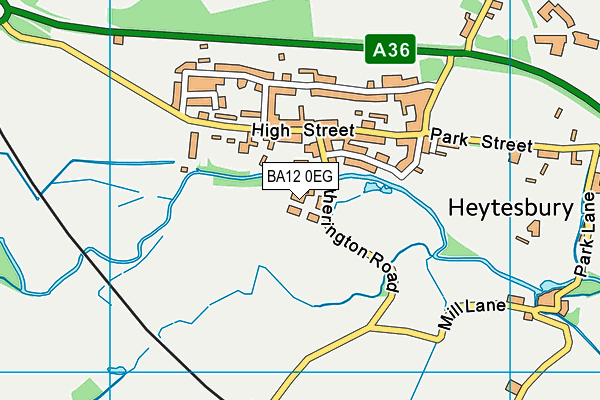 BA12 0EG map - OS VectorMap District (Ordnance Survey)